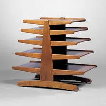 Magazine Tree, model 4765 by Edward Wormley, c. 1947, walnut, sold Oct 2001