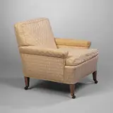 Edward Wormley, lounge chair, 1950s, walnut, brass, upholstery