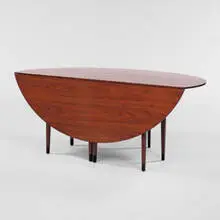 Edward Wormley, dining table, 1950s, walnut, leather