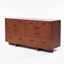 dresser by Frank Lloyd Wright, 1950s, walnut, sold Oct 2001