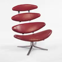 Corona chair by Poul Volther, 1961, steel, leather, sold Oct 2001