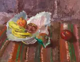 Mary Armour Rsa Rsw, Still life with pomegranate, oil on canvas