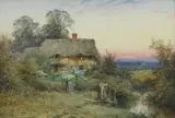 Rba Henry John Sylvester Stannard, Down at the stream, dusk