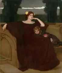 Nocturno“ (Abendstimmung). (Vor) 1899 by Karl Ziegler (painter), Öl auf Leinwand, sold Jun 2023