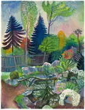 Der Garten des Herrn Fritz by Conrad Felixmüller, 1925, Aquarell und Deckweiß auf Bütten, sold May 2019