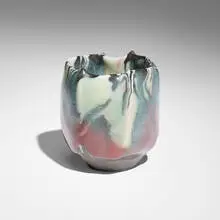 Kei Wakao, Guinomi (sake cup), 2022, craquelure celadon-glazed stoneware
