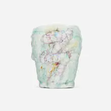 Kodai Ujiie, Urushi Yunomi (tall cup), 2021, glazed porcelain, lacquer