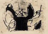 Hollow Men Suite by Robert Motherwell, 1985, etching and aquatint, sold Oct 2001
