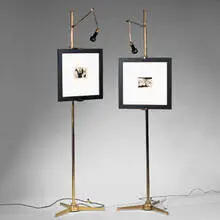 Arredoluce, easel lamp, c. 1958, brass