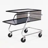 Franziska and James Hosken, service cart, 1948, perforated steel, ebonized walnut, steel