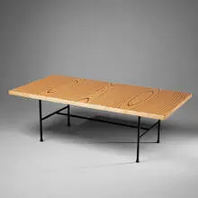 Tapio Wirkkala, coffee table, 1990s, birch and walnut plywood