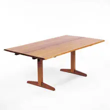 Trestle dining table by George Nakashima, 1967, American black walnut, rosewood, sold Oct 2001