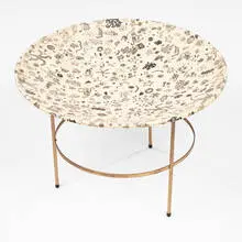 Ray Eames, magazine table, 1950s, brass, printed fiberglass