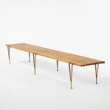 Hugh Acton, bench, 1956, maple, brass