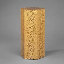 pedestal by Karl Springer, 1960s, python skin over birch, sold Oct 2001