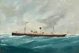 Édouard Adam, The steamship Liamone at sea, oil on canvas