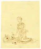 Oskar Kokoschka, Kniende junge Frau (Am Ölberg)