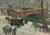 Otto Antoine, Von-der-Heydt-Brücke, Berlin, 1919, Öl auf Karton
