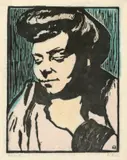 Gabriele Münter, Mlle A. Robert, 1907, Farblinolschnitt auf Japanbütten