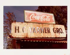 H. C. VARNER GRO.[CERY] by William Eggleston, 1970, Dye-Transfer-Abzug, 1972, sold Jun 2021