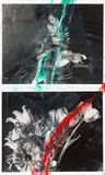 Aus der Serie „Kinbaku Raisan by Nobuyoshi Araki, 2008, 2 Silbergelatineabzüge, je bearbeitet mit Acrylfarbe, Collage. Diptychon. Unikat, sold Jun 2021