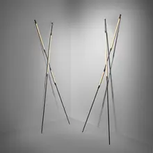 Bec Brittain, Shy Beam 01/02, pair, c. 2020, patinated brass, LED tube