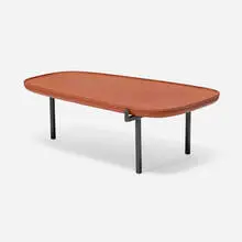 Simon Hasan, Wing coffee table, c. 2017, leather, steel