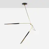 David Weeks, Otto V chandelier, model 447, 2024, powder-coated aluminum, brushed brass