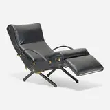 Osvaldo Borsani, P40 adjustable lounge chair, leather upholstery, enameled steel, rubber, brass