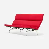 Charles and Ray Eames, Compact sofa, chrome-plated steel, enameled steel, upholstery