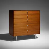 George Nelson & Associates, Thin Edge cabinet, model 5740, 1955, teak, aluminum