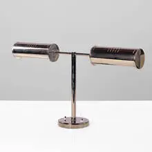 Walter von Nessen, desk lamp, c. 1960, chrome-plated metal