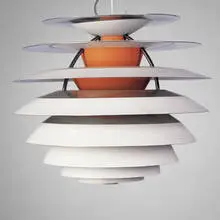 PH snowball lamp by Poul Henningsen, 1958, enameled metal, sold Oct 2001