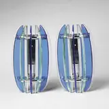 Veca, sconces, pair, 1960s, glass, metal