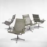 Charles and Ray Eames, Aluminum Group lounge chairs, set of four, 1958, aluminum, vinyl