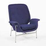 George Nelson, Kangaroo chair, 1956, upholstered plywood, brushed steel