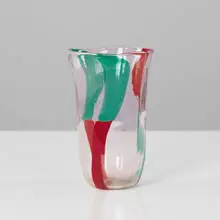 Murano, vase, 1950s, internally decorated glass