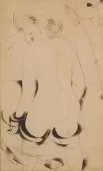 A Woman in the Pond by Nachum Gutman, India ink on paper, sold Oct 2019
