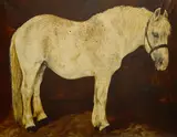 J. P. Espiennes, A grey draft horse, oil on canvas