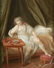 A lady in her bed chamber by Jean-Honoré Fragonard, oil on panel, sold Oct 2019