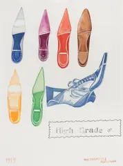 McDermott & McGough, Our Latest in Colored Goods, 2000, graphite and watercolor on paper