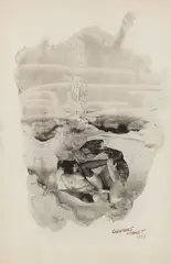 Georges Hugnet, Untitled, 1973, ink, photographs and paper collage on paper board