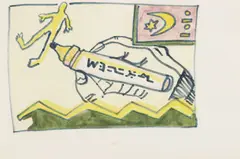Robert Combas, Amar dessine un bonhomme!, 1982, ink on paper