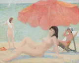 Boris Zaporogets, On the beach, oil on canvas