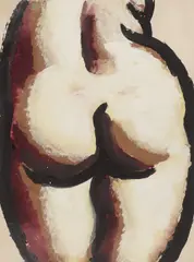 Edward Hagedorn, Torso-Back, circa 1930, tempera on paper