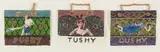 Rhonda Lieberman, Pushy Tushy Cushy, 1994, mixed media on paper (in 3 parts)