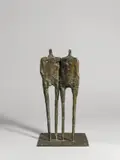 Ohne Titel (Zwei Figuren) by Ismail Fatah Al Turk, Bronze mit brauner Patina, sold Dec 2020