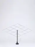 François Morellet, Grille se déformant par mouvement électrique, 1966, Verchromter und lackierter Stahl, Kette, Elektromotor
