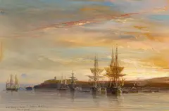 Théodore Gudin, Der Hafen von Sidi El Feruch (Algerien), 1842, Öl auf Holz