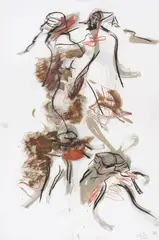 Per Kirkeby, Vibeke, 1991, Rötel, Kreide und Aquarell auf leicht ge­narbtem Velin